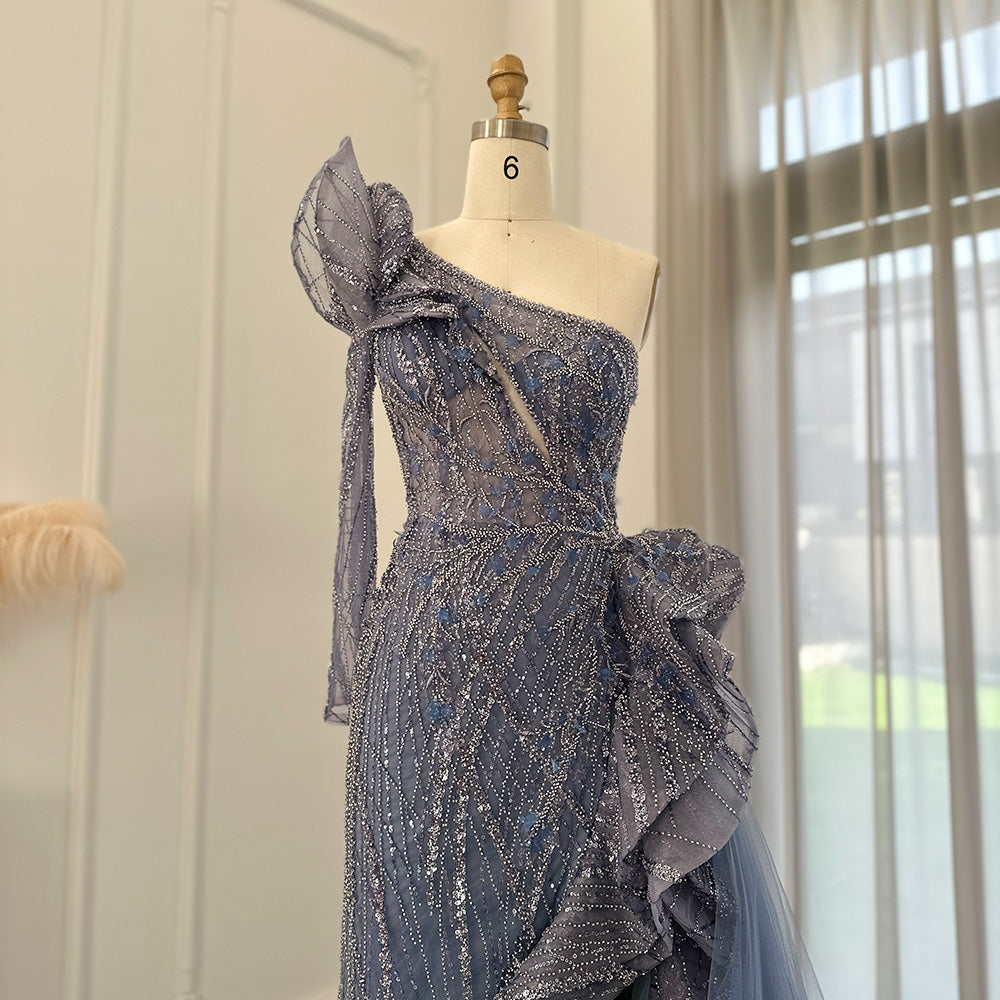 For Sale Fuchsia One Shoulder Slit Evening Dress SS360L