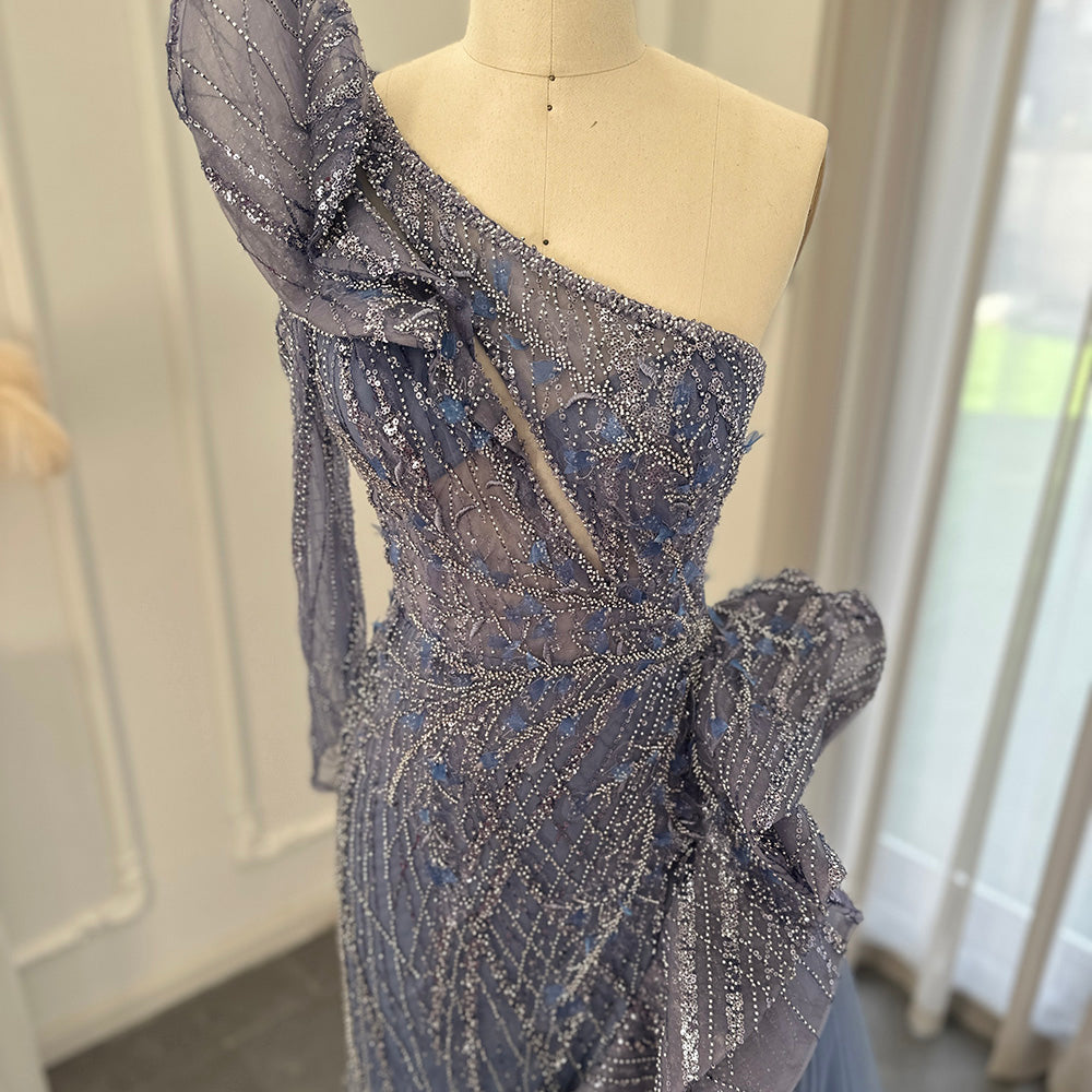 For Sale Fuchsia One Shoulder Slit Evening Dress SS360L