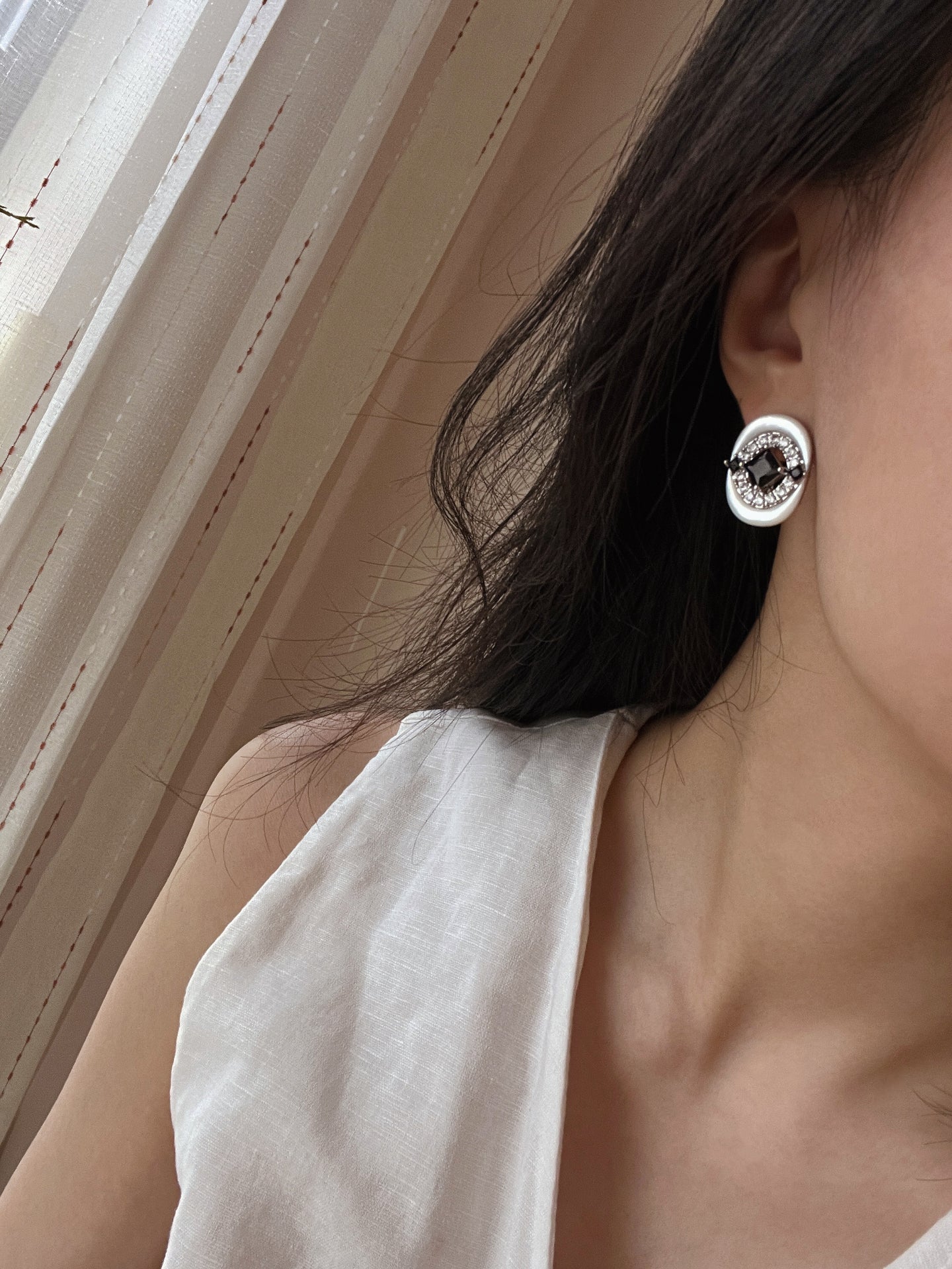 Art Deco Onyx Oval Studs