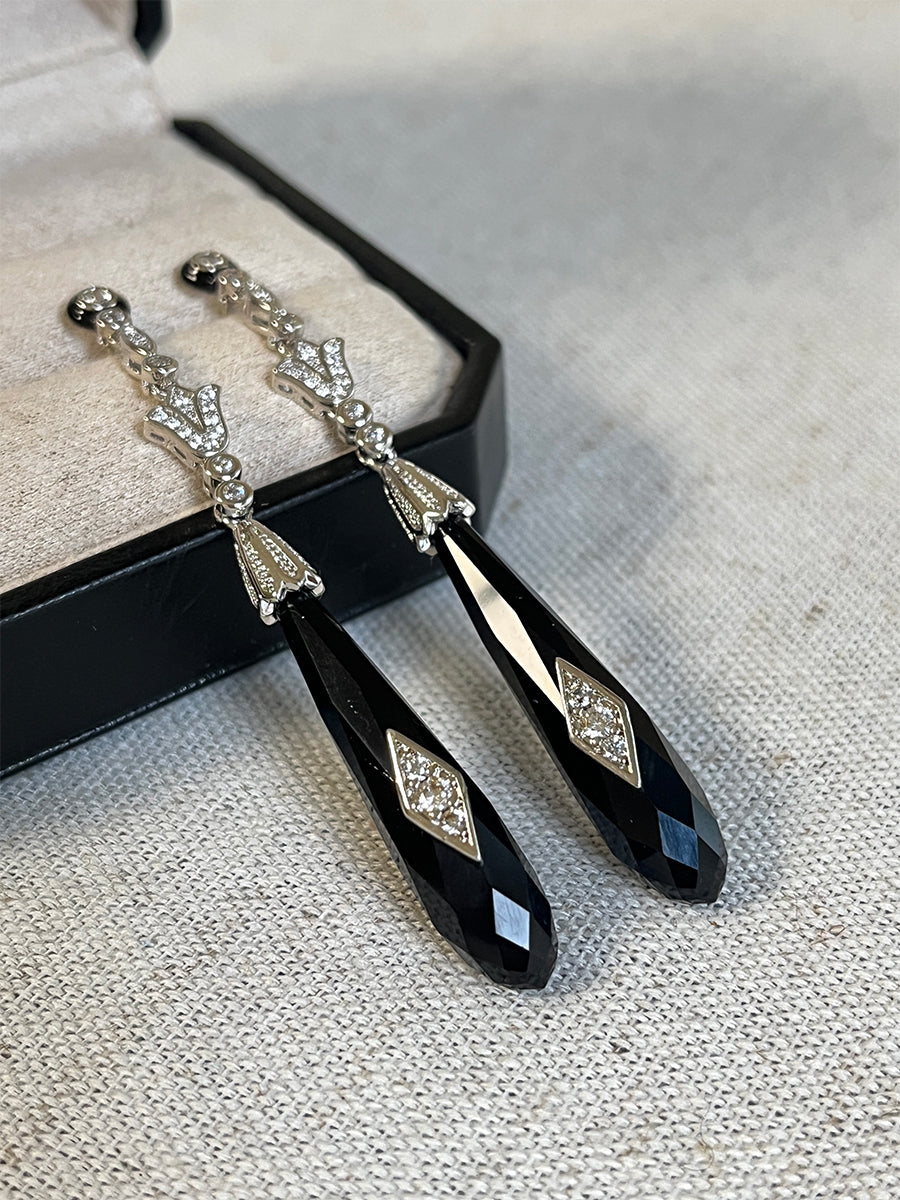 Vintage Onyx Cascade Earrings