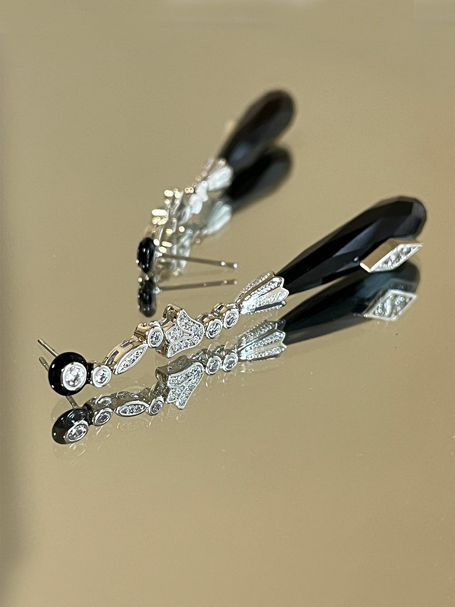 Vintage Onyx Cascade Earrings