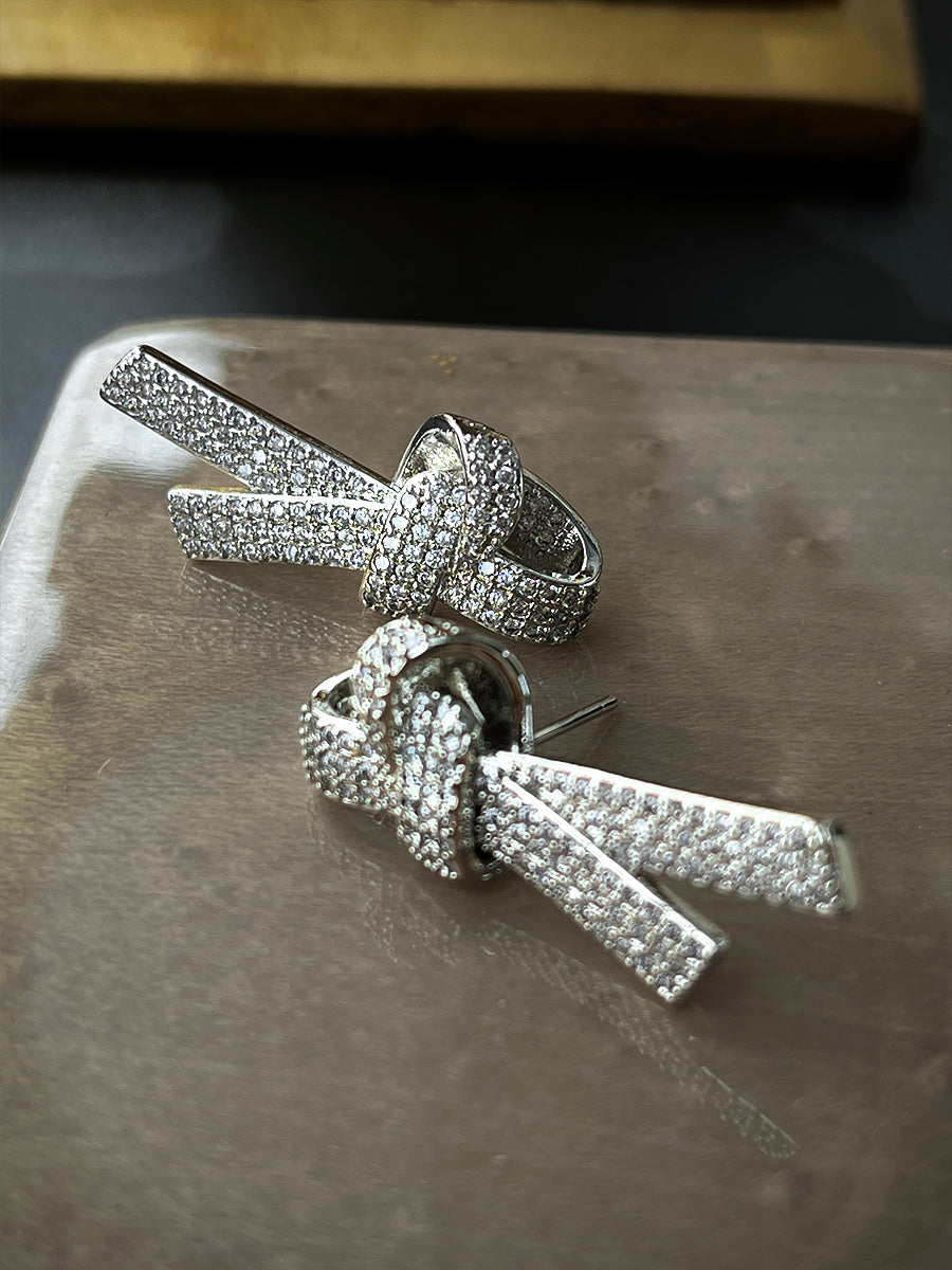 French Luxe Ribbon Stud Earrings