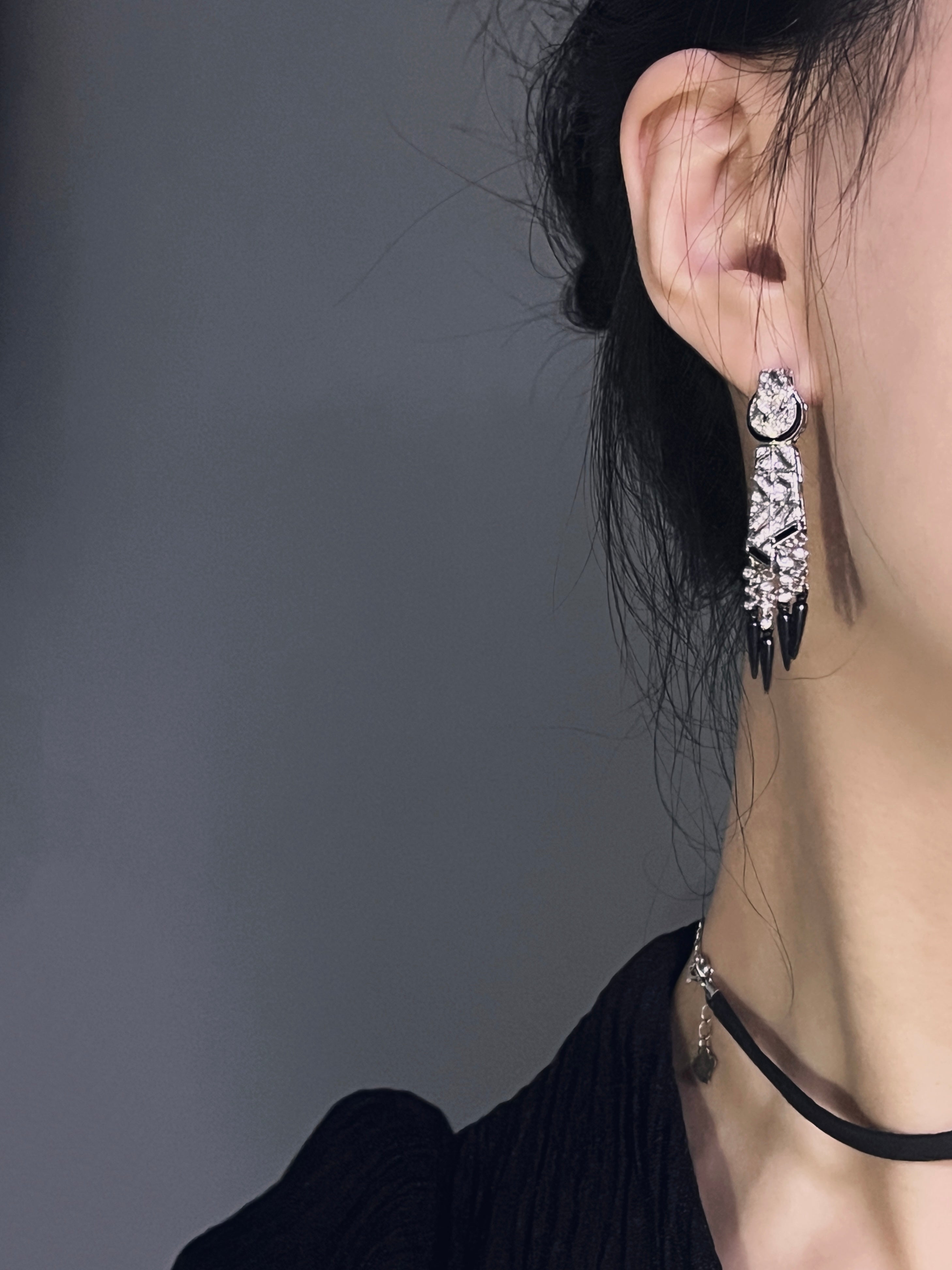 Art Deco Vintage Onyx Earrings