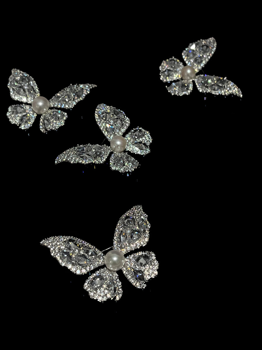 Luxe Butterfly Pearl Brooch