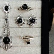 Vintage Onyx Elegance Jewelry Set