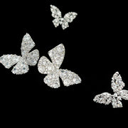 French Niche Sparkling Butterfly Earrings, Elegant and Ethereal, 925 Silver Needle
