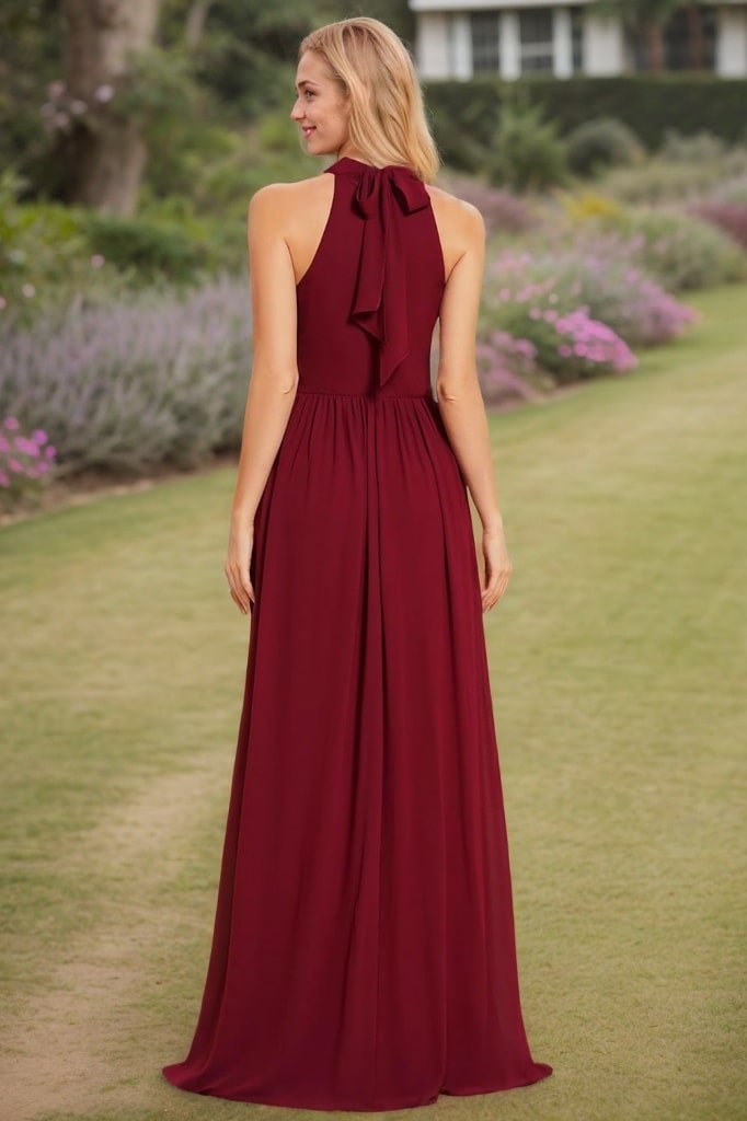 A-Line/Princess Chiffon Scoop Sleeveless Floor-Length Bridesmaid Dresses