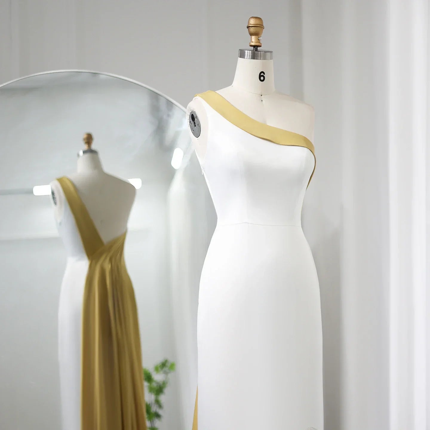 Dreamy Vow White Lilac Butterfly Luxury Evening Dresses for Women Wedding Arab One Shoulder Midi Formal Party Dress 475