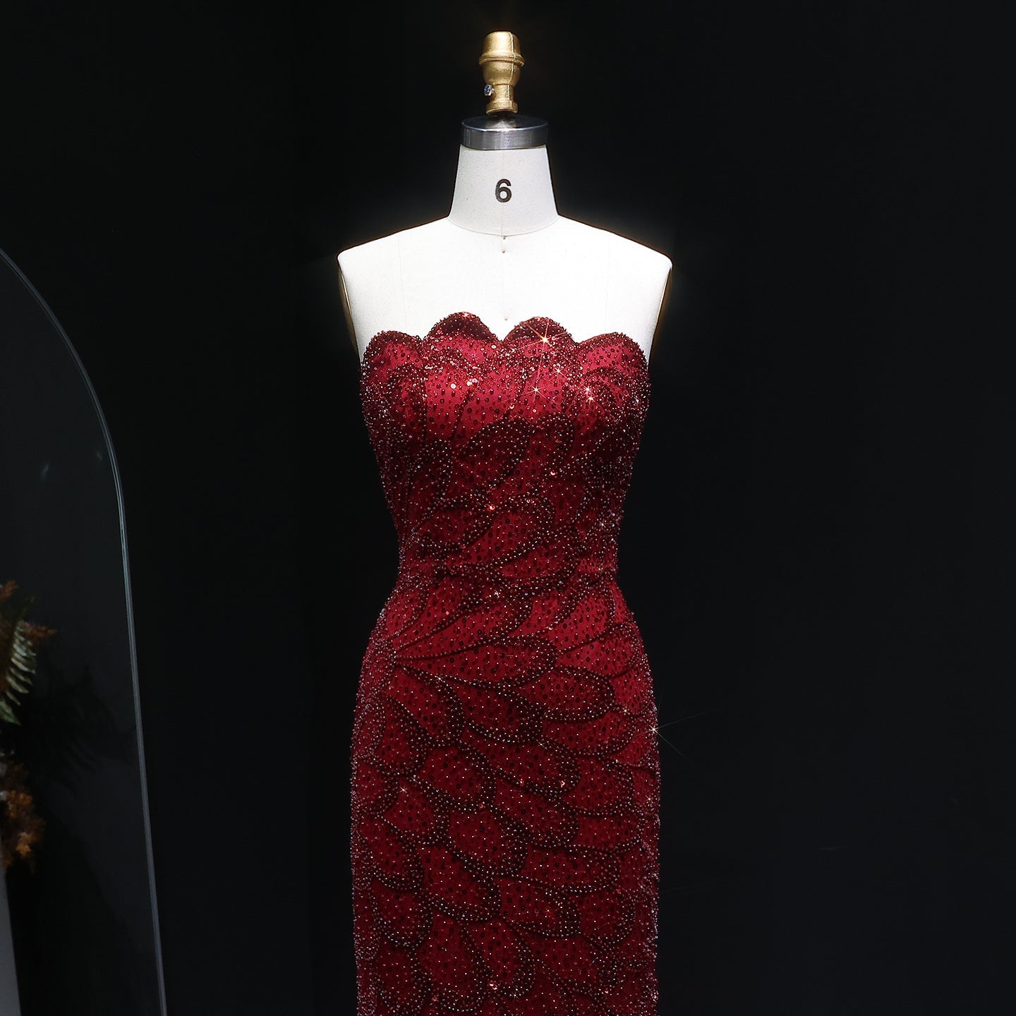 Elegant Emerald Green Strapless Evening Dress SS601