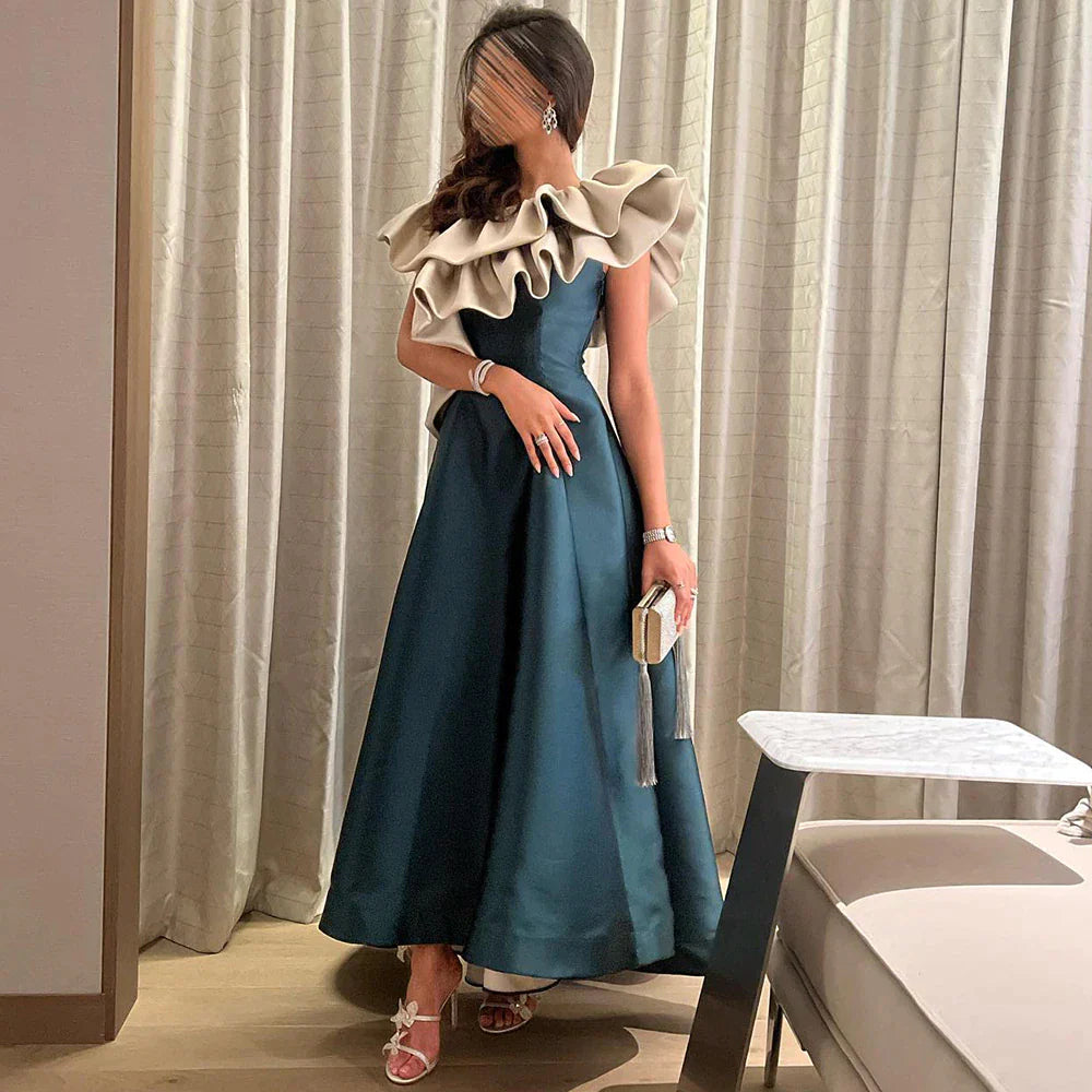 Dreamy Vow Elegant Pink Burgundy Dubai Short Evening Dresses for Wedding Party 2023 Arabic Women Midi Formal Guest Gowns F 057