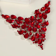 Vintage Collarbone Necklace and Earring Jewelry Set