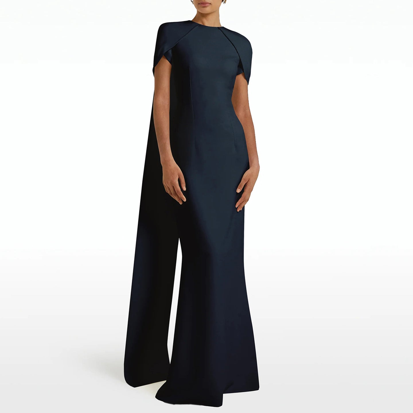 Simple Lilac Straight Evening Dress with Cape SF033