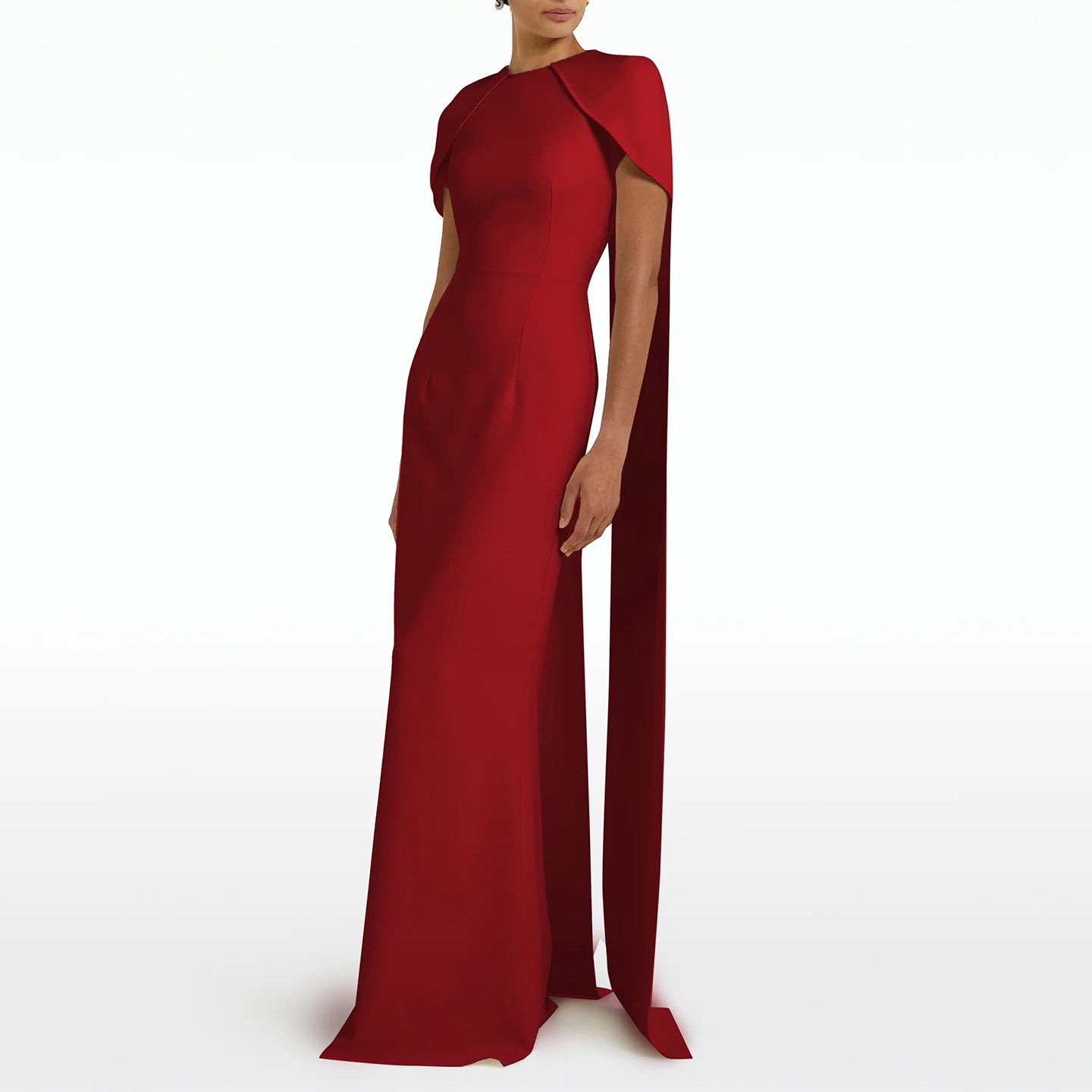 Simple Lilac Straight Evening Dress with Cape SF033