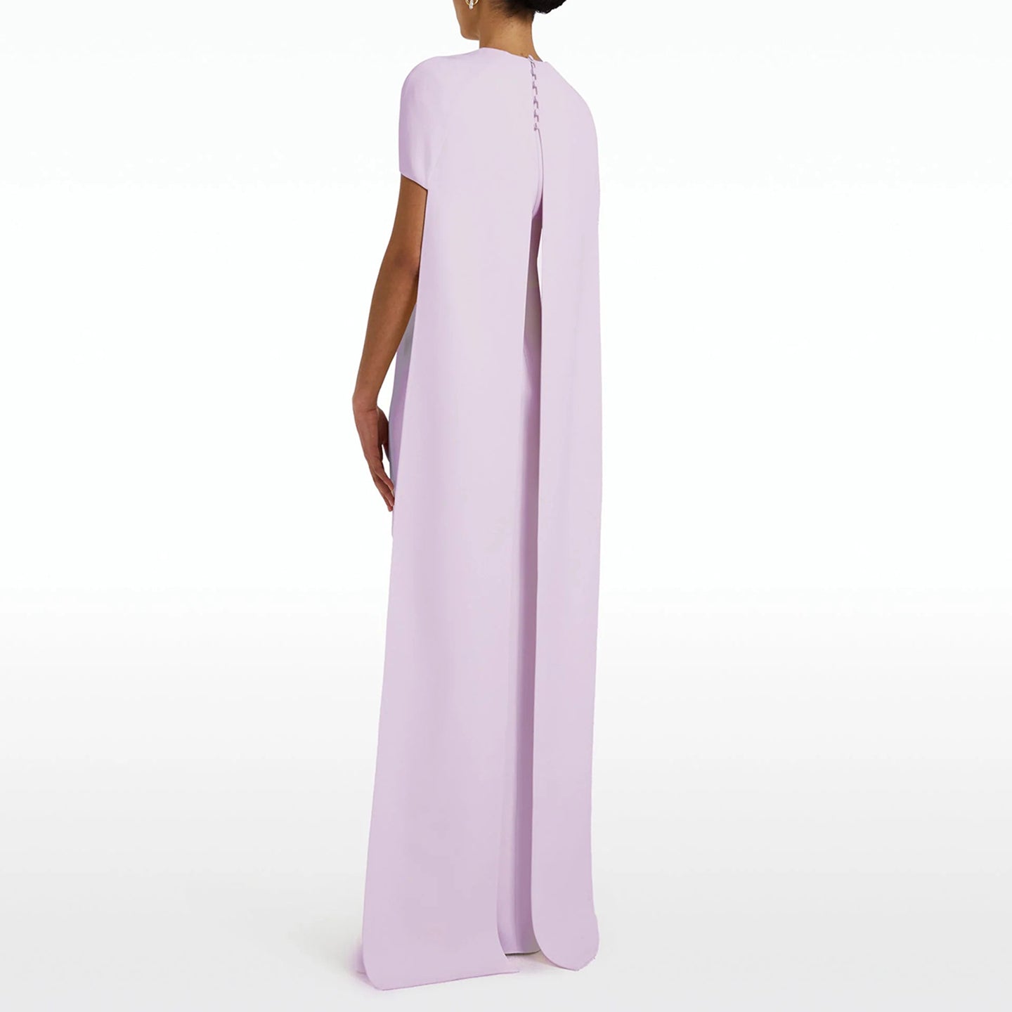 Simple Lilac Straight Evening Dress with Cape SF033