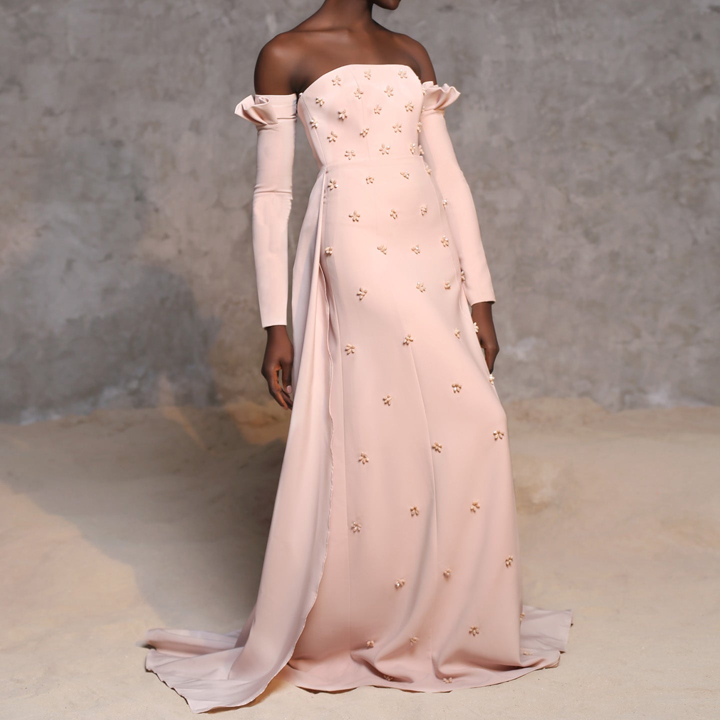 Elegant Strapless 3D Floral Beaded Pink Evening Dress SS540  Pink / US 14