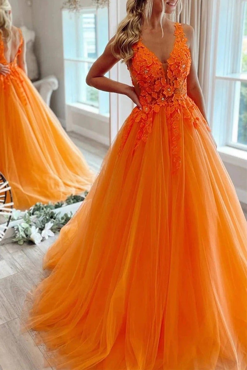 A-Line Prom Dresses Open Back Dress Formal Floor Length Sleeveless V Neck Tulle Backless with Pleats Beading Appliques 2025