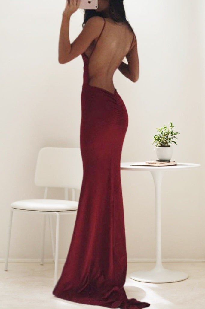 Prom Dresses Trumpet/Mermaid V-Neck Sweep Train With Pleated