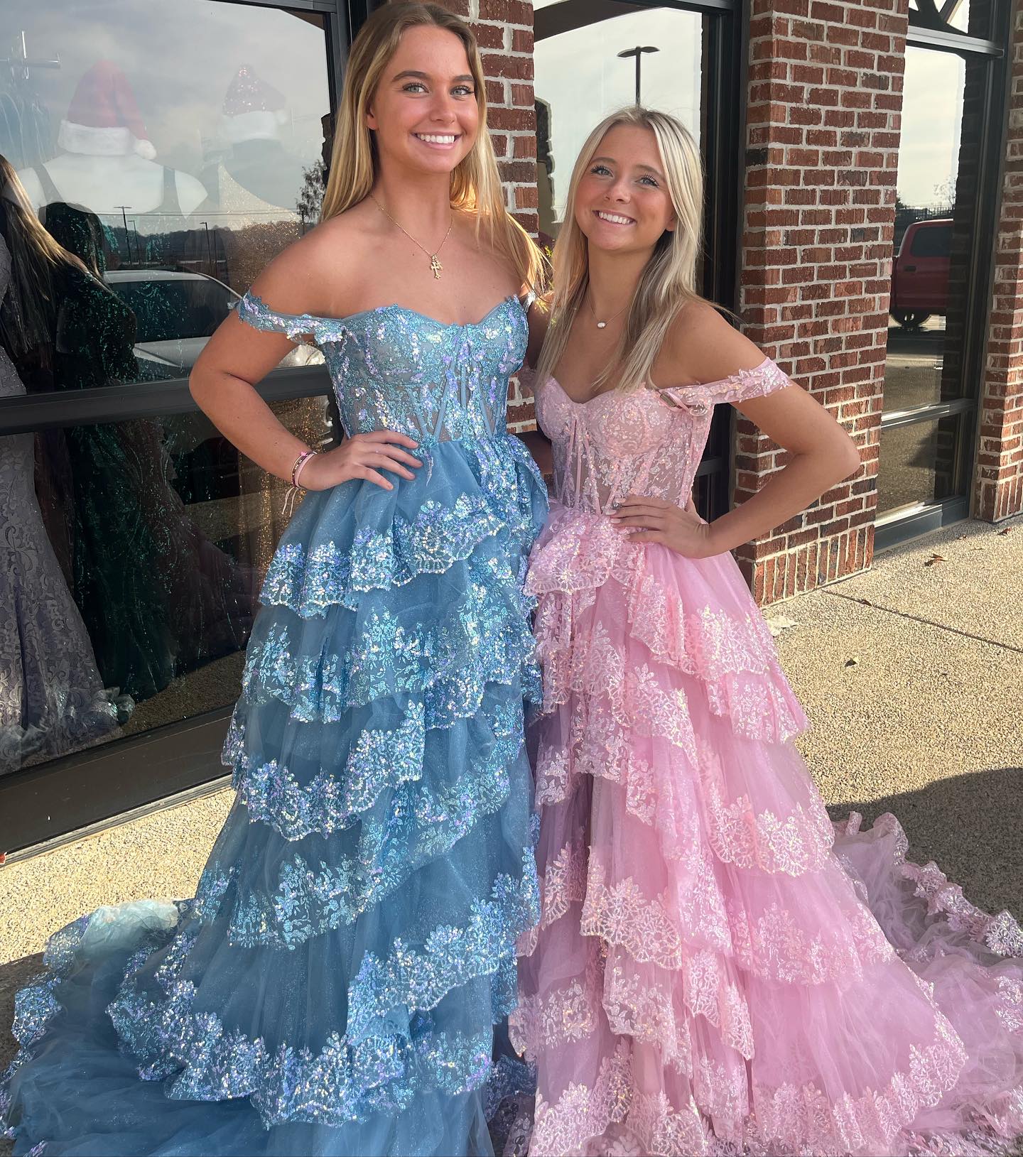 Stylish Black Ruffles Off shoulder Prom Dress with High Slit SF150