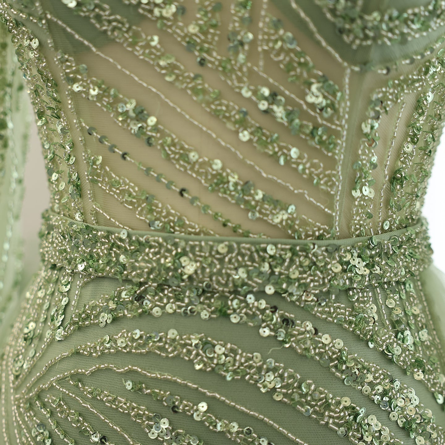 For Sale Luxury Blue Long Sleeve Evening Dress with Detachable Skirt SS432