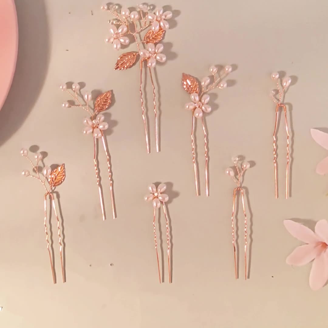 Golden Leaf Hairpin Set