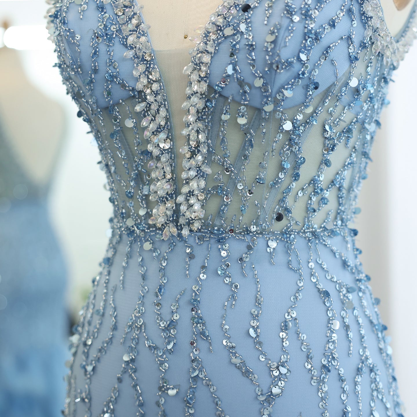 Luxury Feathers Pink Spaghetti Evening Dress with Slit SS184