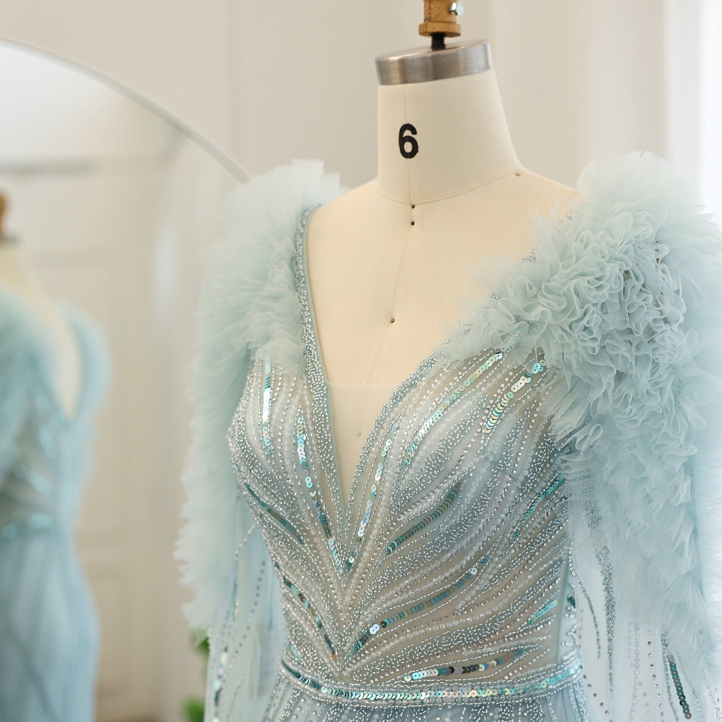 Luxury Long Sleeves Lilac Evening Dress SS433