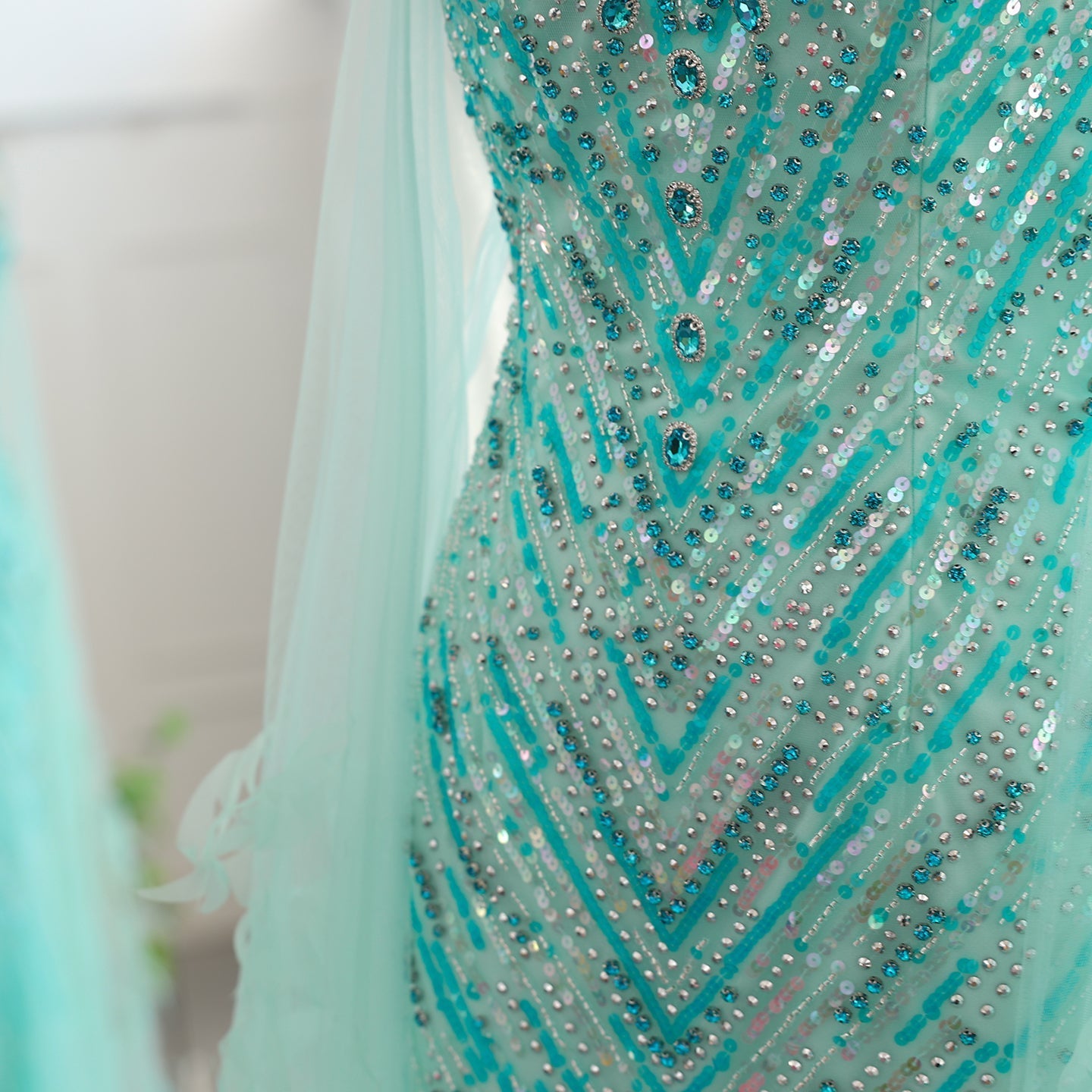 Luxury Fuchsia Evening Dress with Cape Sleeves SS468