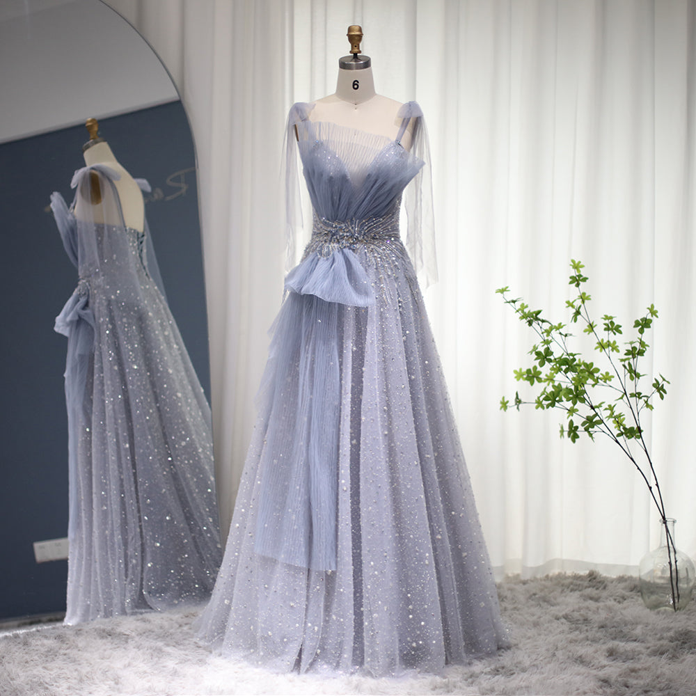 For Sale Luxury Blush Pink Spaghetti Evening Dress SS292L  Blue / US 16