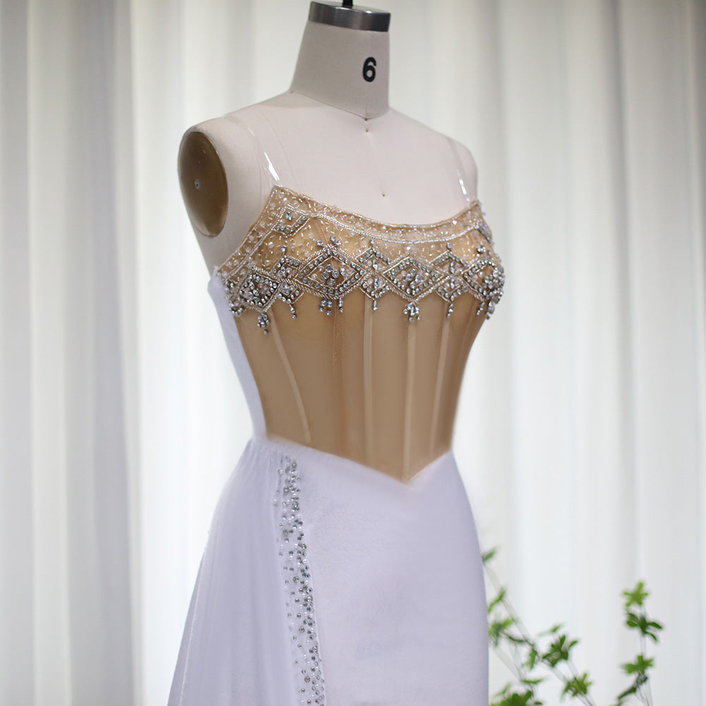 Luxury Crystal Strapless Short Sheath Cocktail Dress RM001