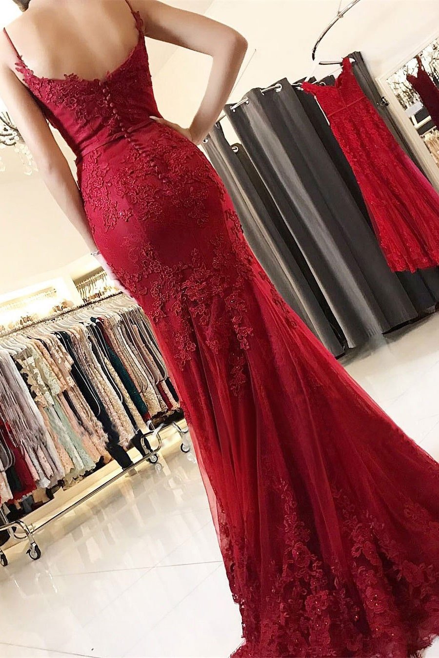 Trumpet/Mermaid Sweetheart Sleeveless Long/Floor-Length Tulle Prom Dresses With Appliqued-465