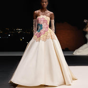 Luxury Beaded Strapless Evening Dress with Gloves SS513