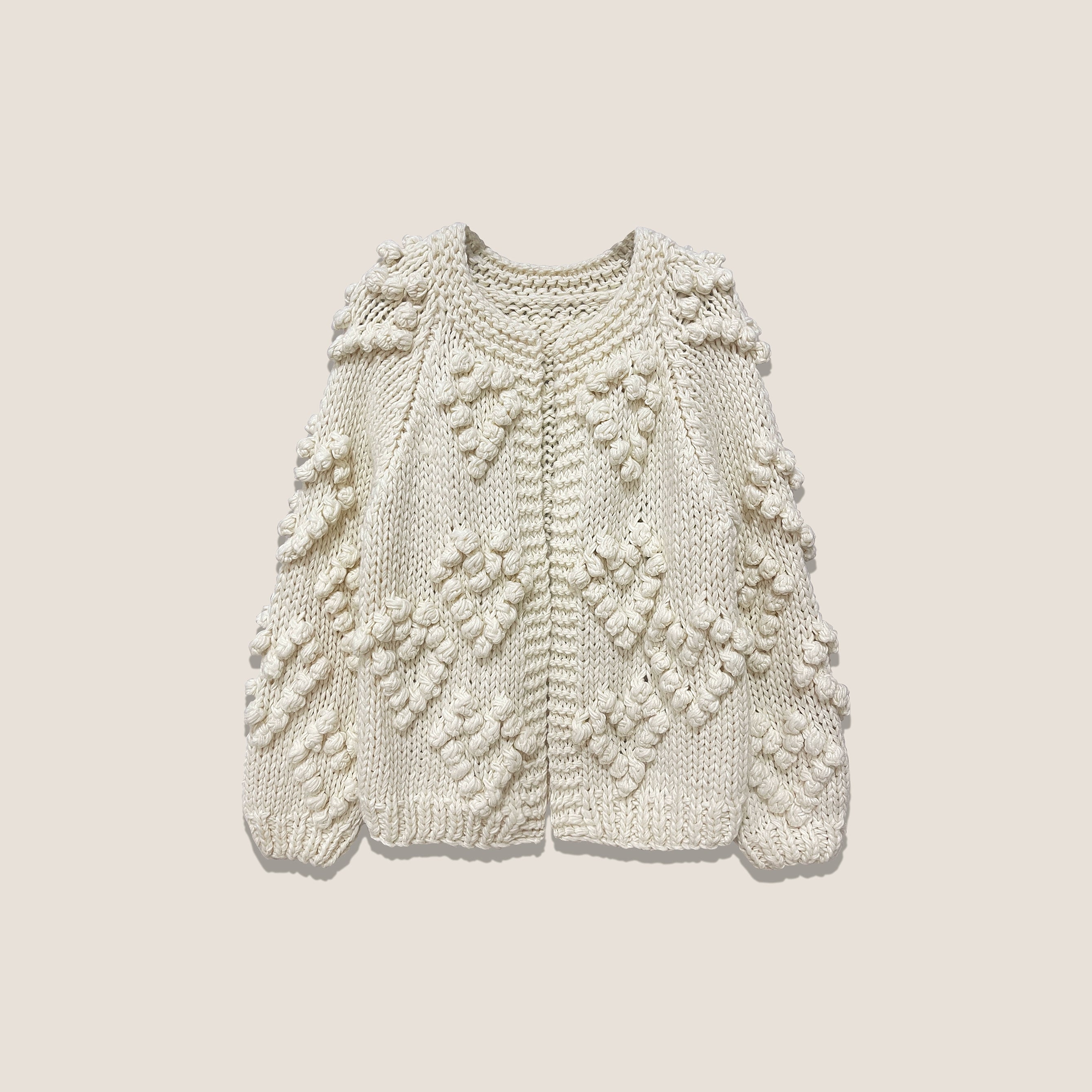 Chunky Needle Handmade Mori Girl Totem Embroidered Pom-Pom Fall/Winter Sweater