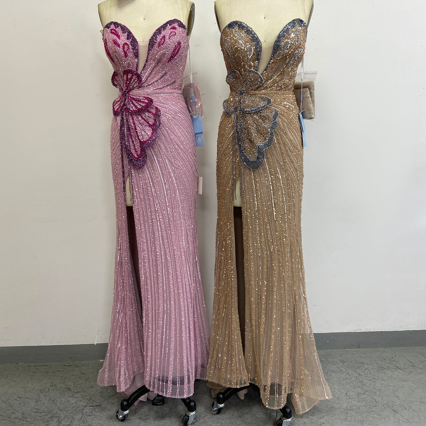 Luxury Beaded Sweetheart Pink Evening Dress SS267