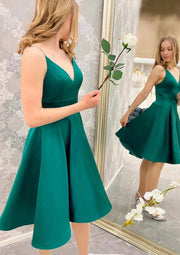 Short A-line Satin Homecoming Dress-0