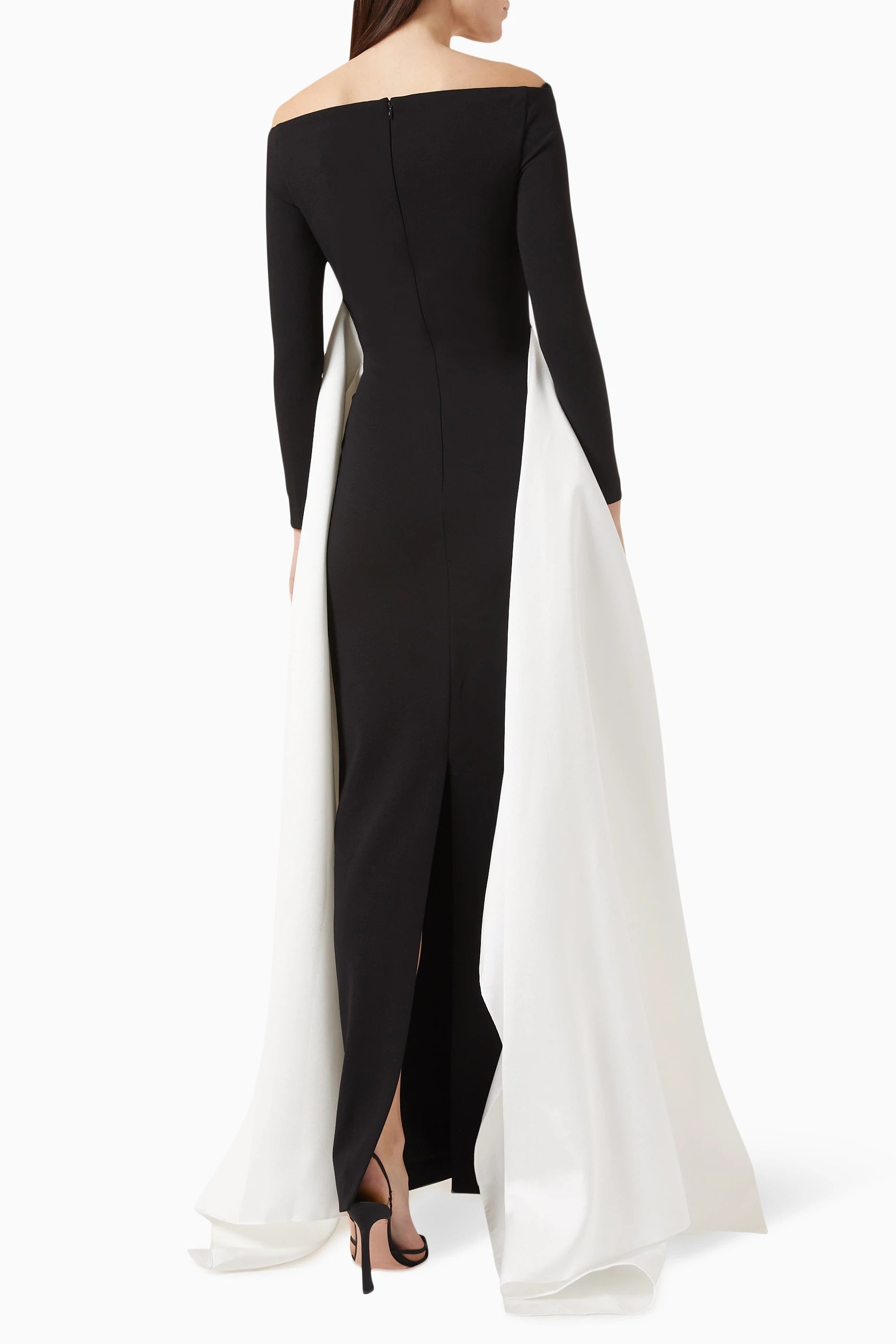 Elegant Off Shoulder Pink Evening Dress with Overskirt SF317