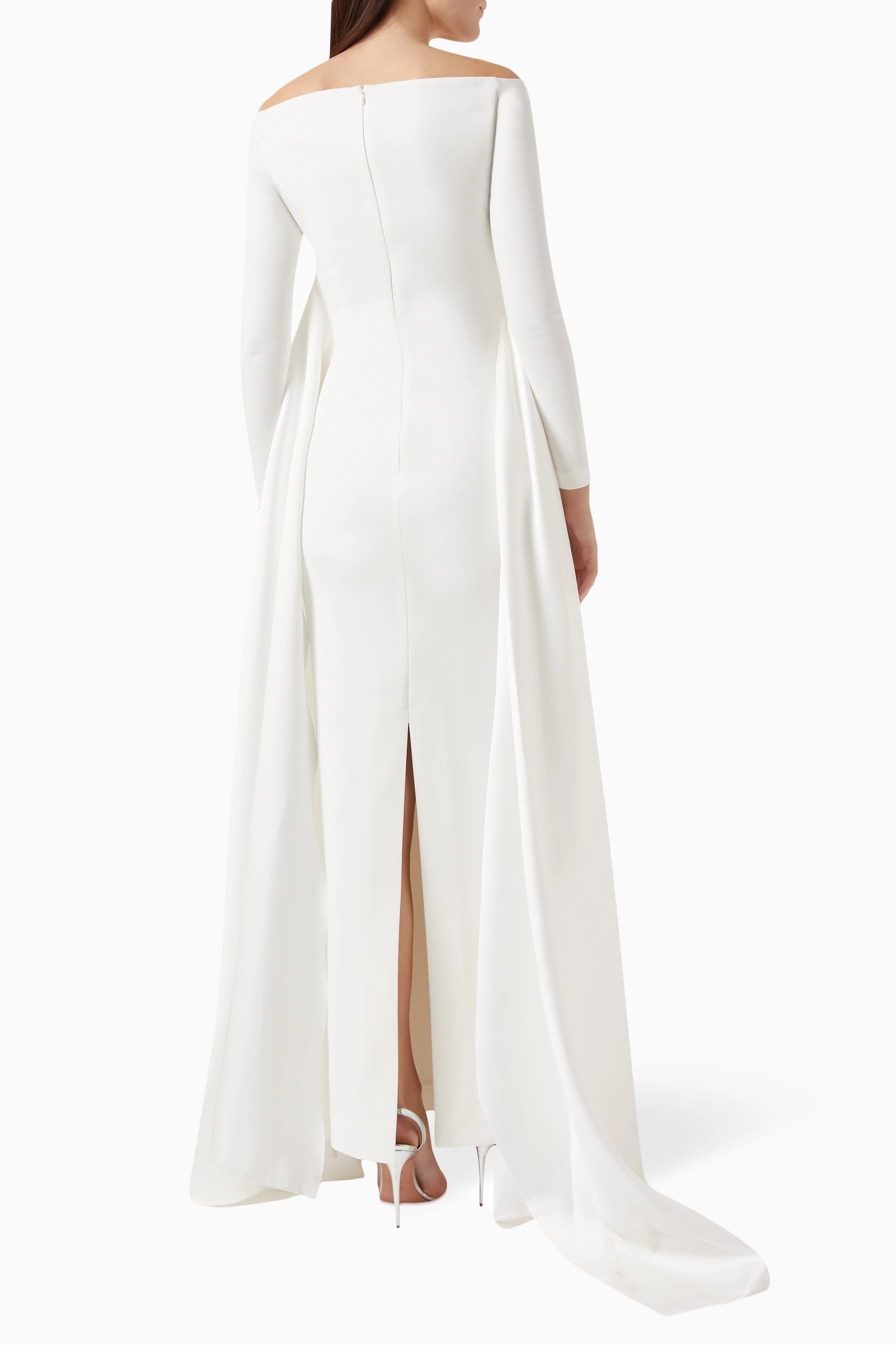 Elegant Off Shoulder Pink Evening Dress with Overskirt SF317