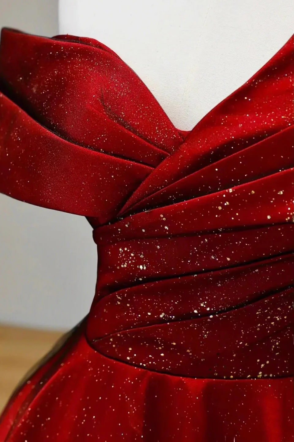 A-Line/Princess Satin and Black Tulle Long Formal Prom Dress Off the Shoulder Ball Gown