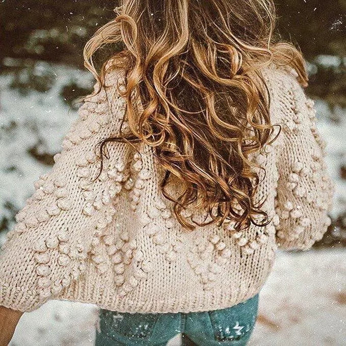 Chunky Needle Handmade Mori Girl Totem Embroidered Pom-Pom Fall/Winter Sweater