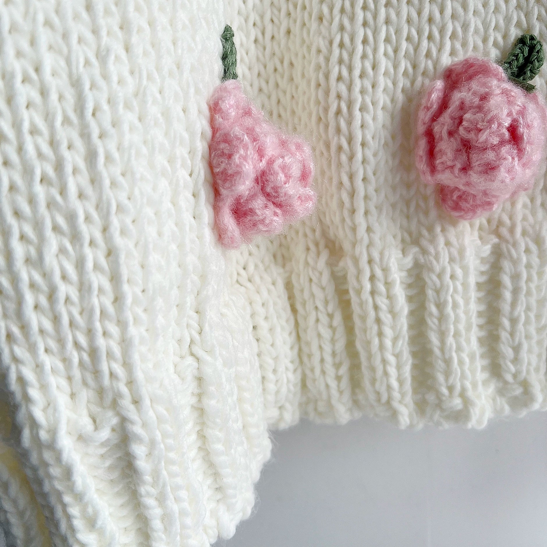 Hand-Knitted 3D Floral Retro Women's Loose Long-Sleeve Sweater