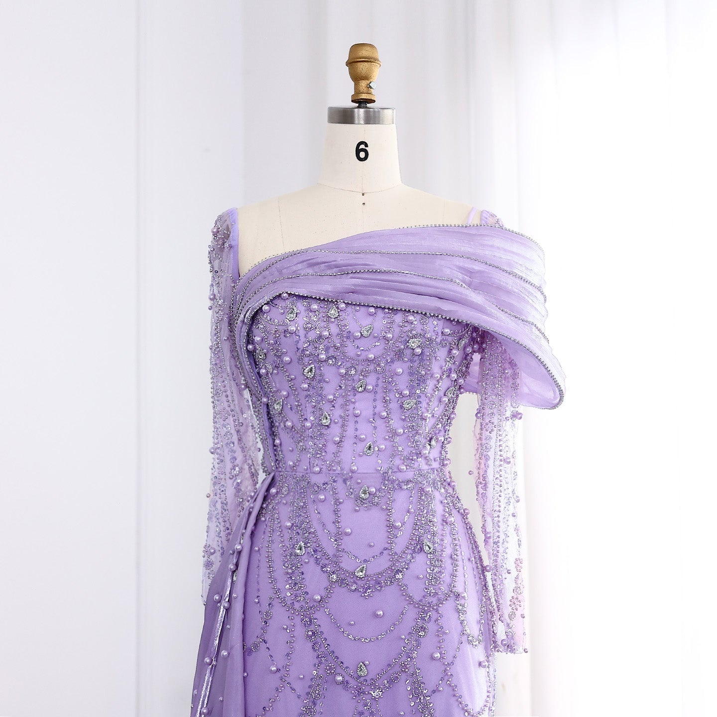 Luxury Nude Crystal Evening Dress with Overskirt SS256