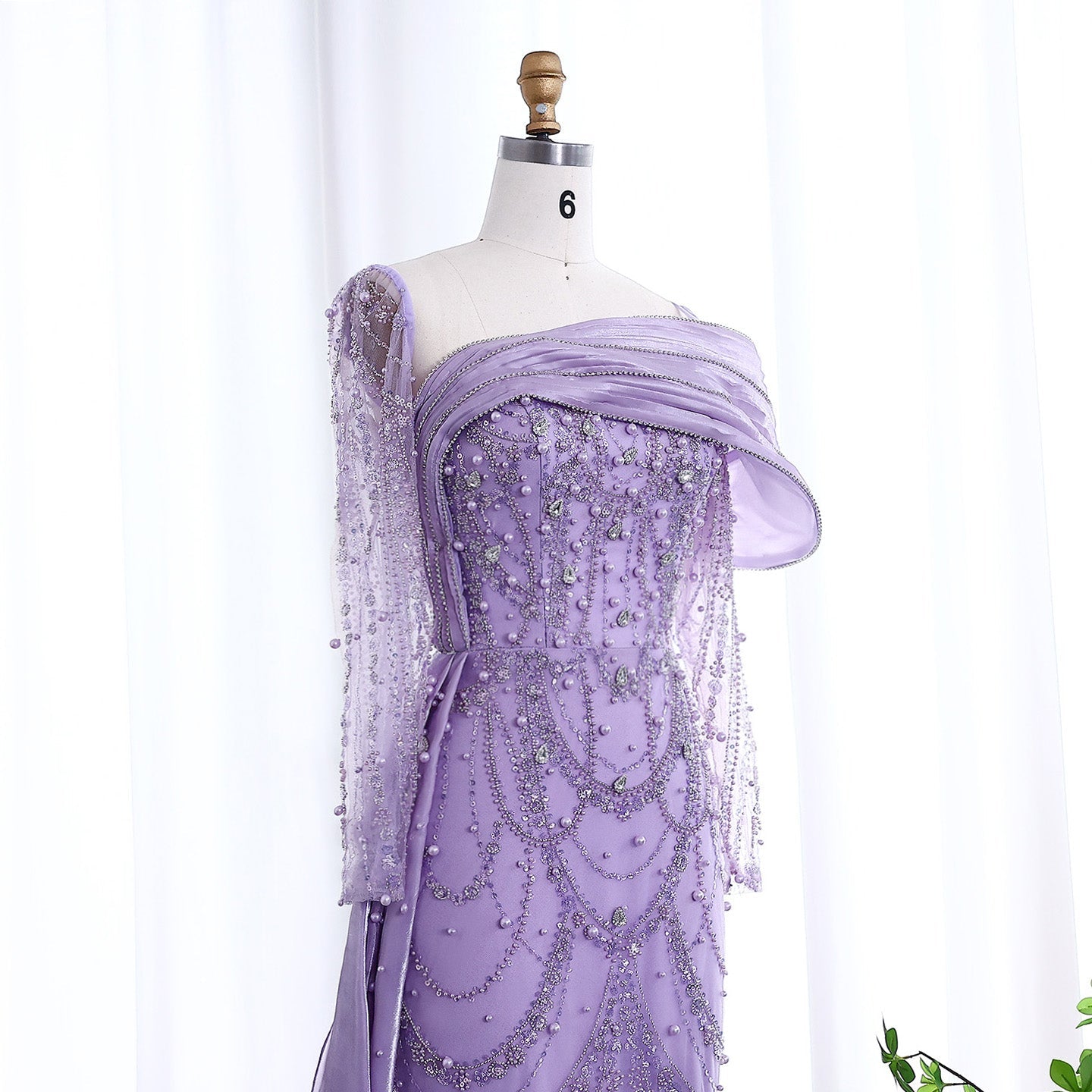 Luxury Nude Crystal Evening Dress with Overskirt SS256