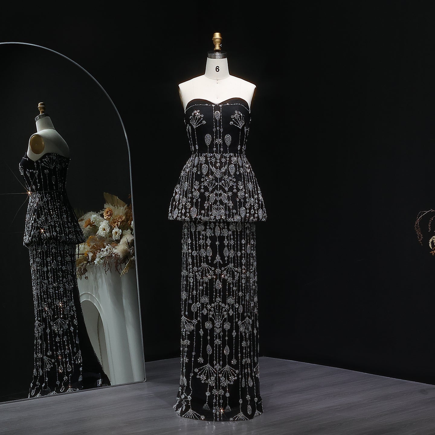 Chic Black Two Pieces Evening Dress for Women Wedding Party SS635  Black / US 20