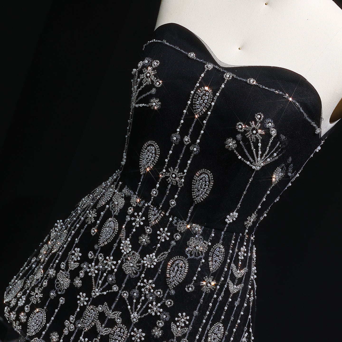 Chic Black Two Pieces Evening Dress for Women Wedding Party SS635