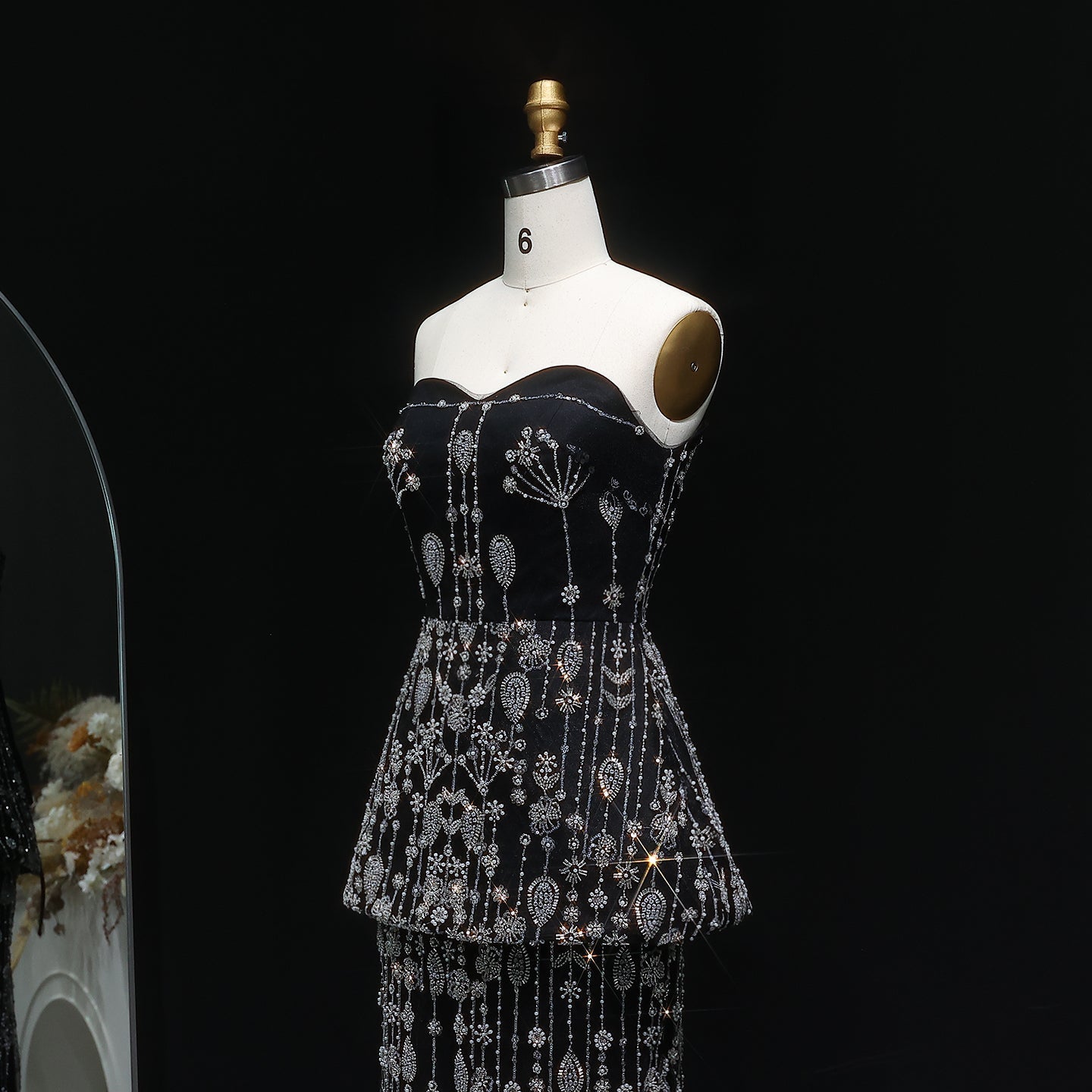 Chic Black Two Pieces Evening Dress for Women Wedding Party SS635