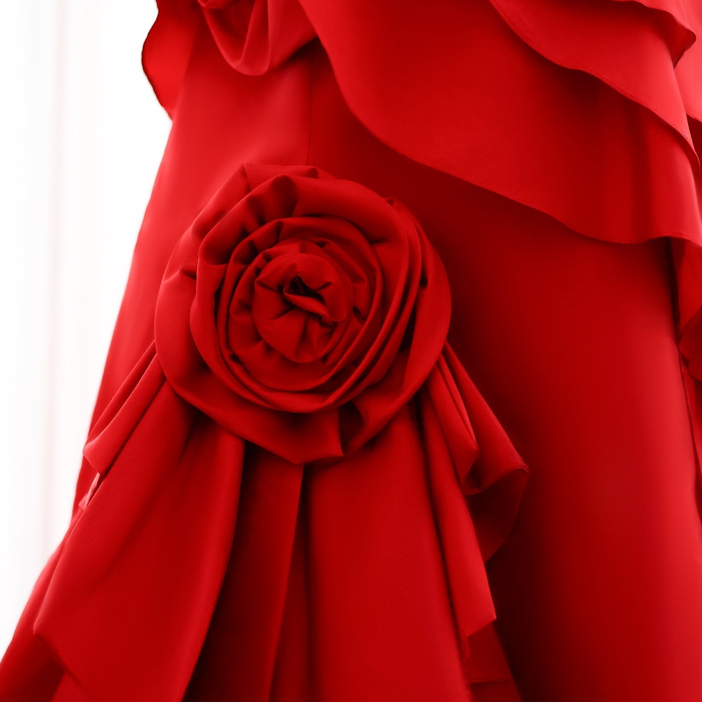 Elegant Wine Red Mermaid 3D Flowers Evening Dress SF029