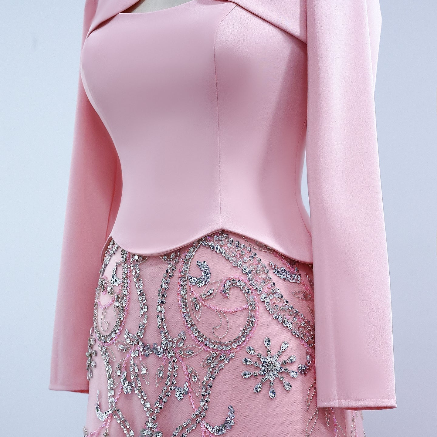 Luxury Sage Green Strapless Evening Dress SS254