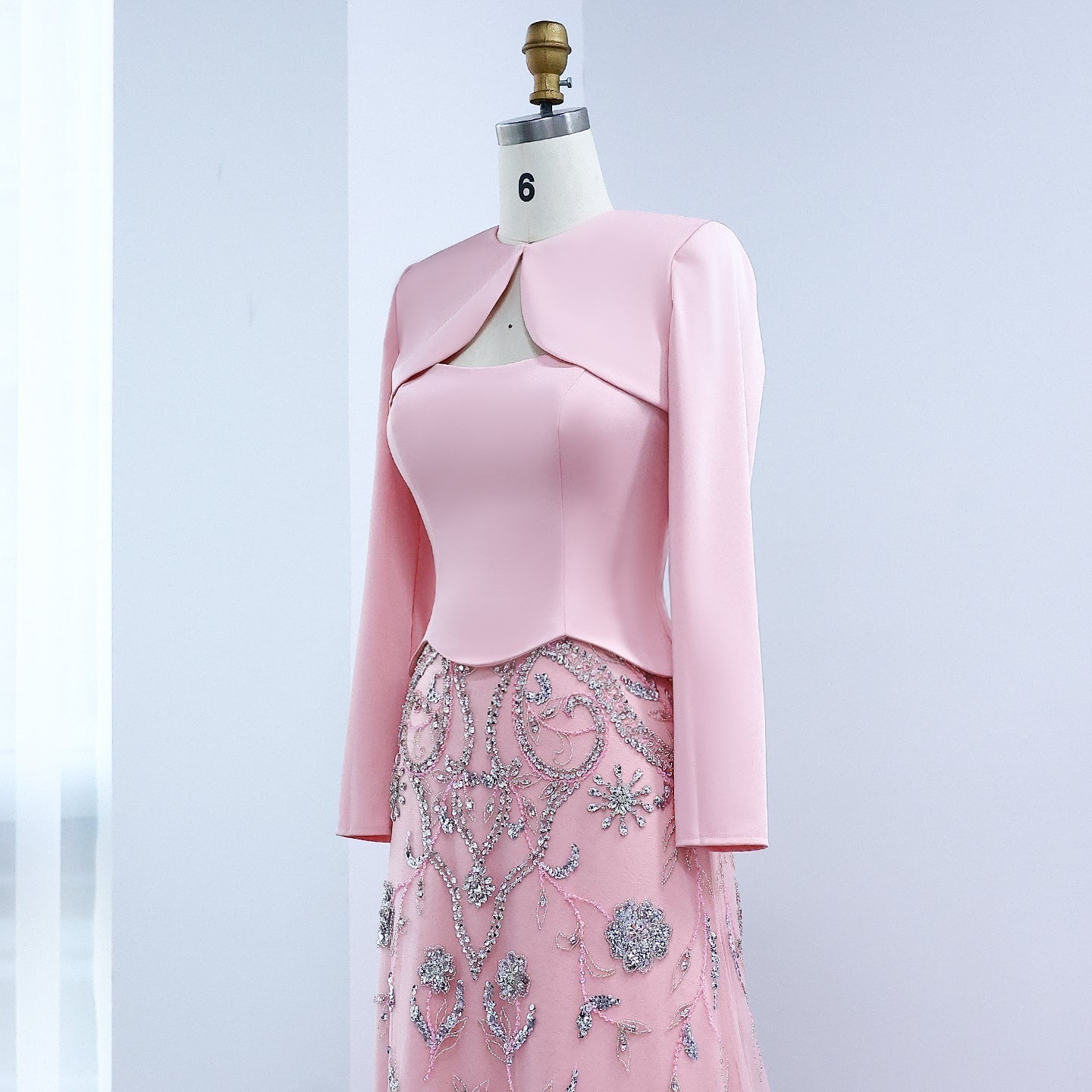 Luxury Sage Green Strapless Evening Dress SS254