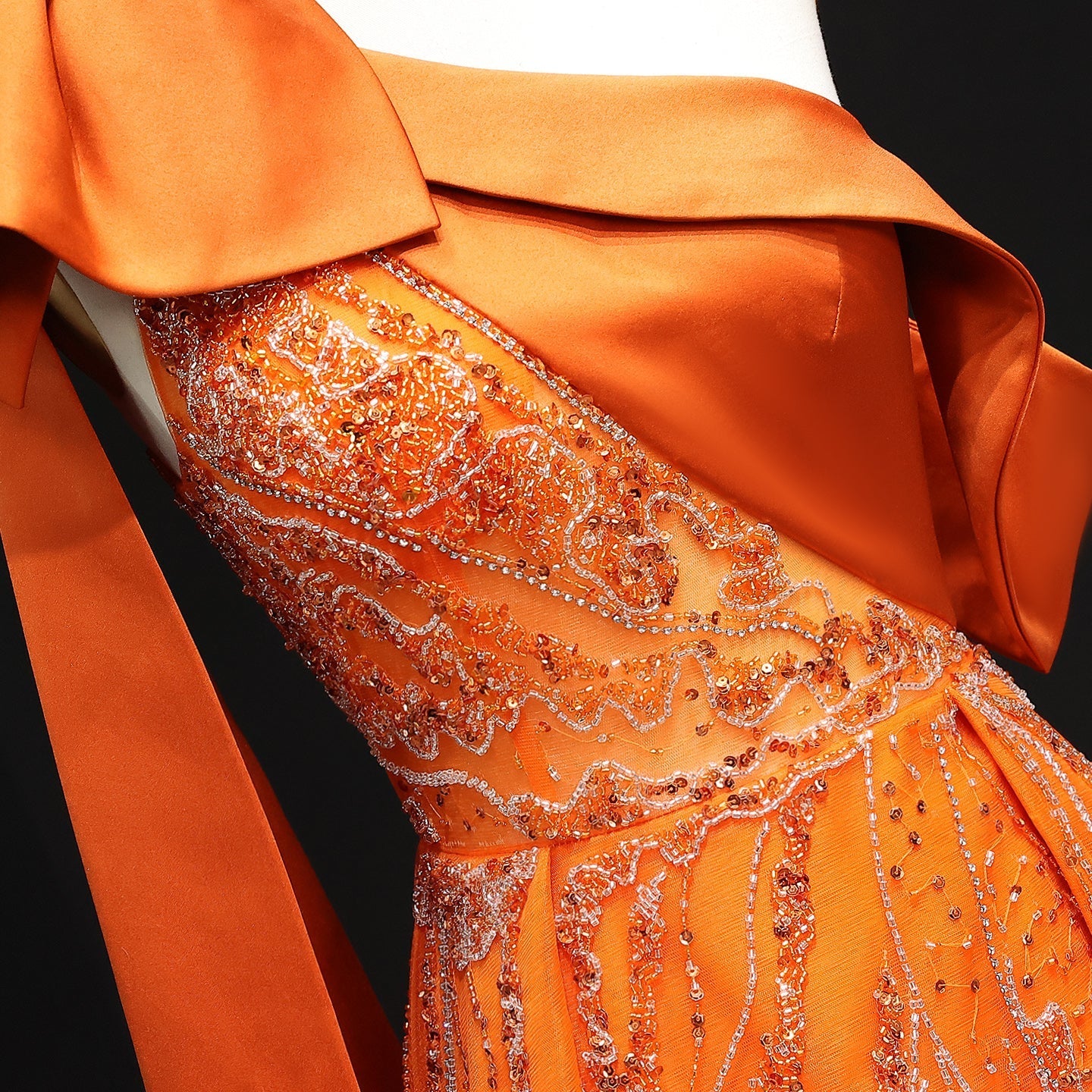 Luxury One Shoulder Olive Green Evening Dress SS323