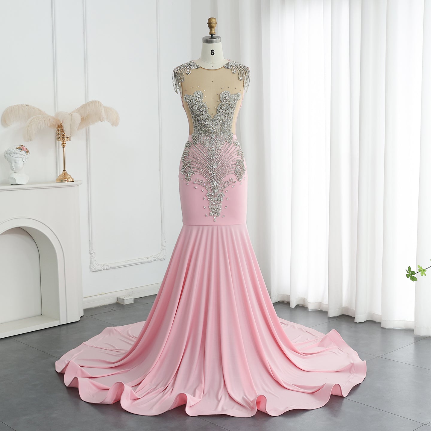 Luxury Crystal Mermaid Royal Blue Prom Dress RM057