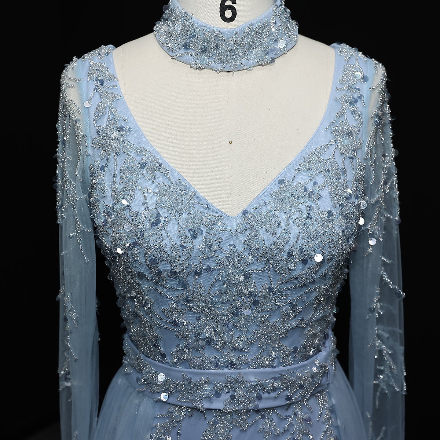 Luxury Beaded Orange Evening Dress with Overskirt SS222